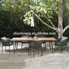Casual outdoor garden rope furniture webbing dining set with table and chair